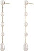 Irregular Freshwater Cultured Pearls Long Drop & Dangle Earrings 14K Gold Plated Pearl Tassel for Women (5 PEARLS)...