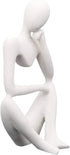 Asng Resin Thinker Style Abstract Sculpture Statue Collectible Figurines Home Office Bookshelf Desktop Decor (White,Left, Small)...