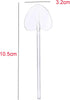 100Pcs Disposable Heart Desserts Spoons Plastic Tasting Spoons Cake Long Handle Spoon Individually Wrapped Tasting Serving Dessert Spoon for Resta...