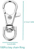 120PCS Premium Swivel Lanyard Snap Hook with Key Rings, Metal Keychain Hooks for Lanyard Crafting(Silver)...