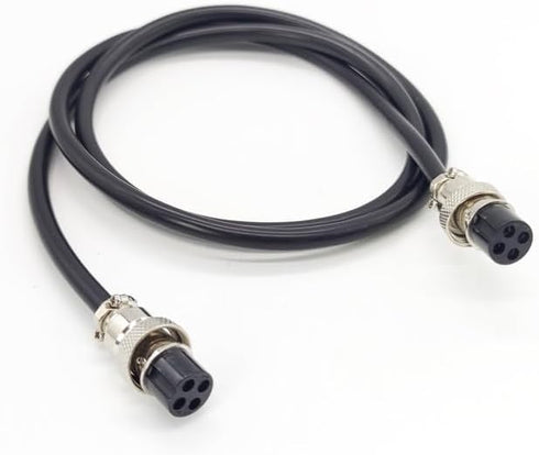 3.28 ft GX16 4 Pin Double Female Head Aviation Cordset, GX16 4Pins Female to Female Connector Electrical Cable Panel Mount Circular Metal Aviation...