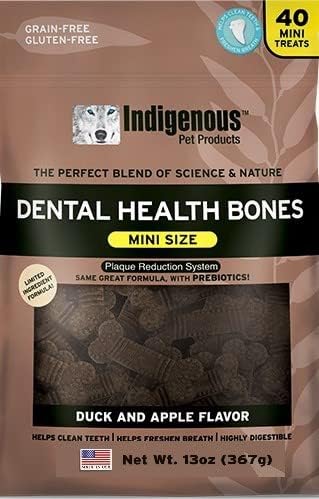 Indigenous Dental Health Bones — Duck and Apple Flavor Mini 13oz...
