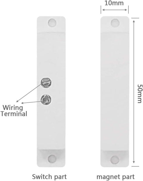 4 Sets NC Wired Door Alarm Magnetic Contact Sensor with Double Side Tape...