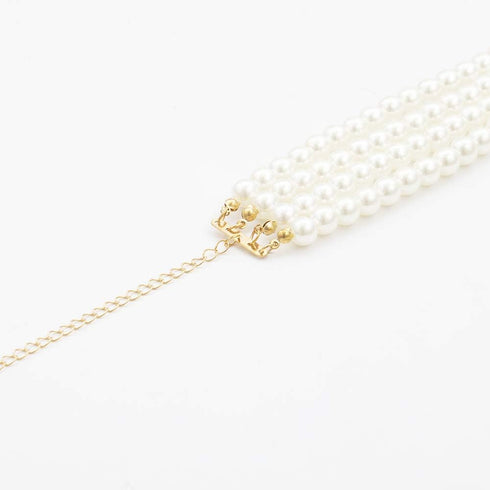 Simulated Pearl Chokers Multi-Layer Pearl Necklace Multi-Strand Pearl Statement Bridal Choker Necklace for Wedding Party Jewelry 20s Flapper Neckl...