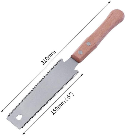 Small Pull Hand Saw 6 Inch Double Edge Sided Pull Saw Ryoba SK5 Flexible Blade 14/17 TPI Flush Cut Beech Handle Wood Saw Handsaw for Woodworking T...