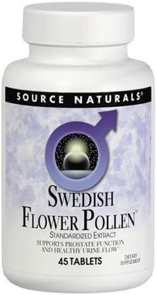 Source Naturals Swedish Flower Pollen Extract Supplement, Supports Prostate Function and Healthy Urine Flow - 45 Tablets...
