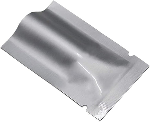 Silver Mylar Bags Pure Aluminum Foil Flat Food Storage Bag 3.9 Mil Open Top Heat Sealing Vacuum Pouch for Coffee Beans Candy with Tear Notch (100,...