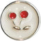 10 Pieces Resin Buttons Silvery Round Shape Enamel White Crystal Button Embed Red Cherry Pattern for Jewelry Making Wedding Bouquet Decorations (1...