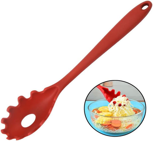 Spaghetti Spoon Pasta Fork,Silicone Pasta Fork,11.2 inch Spaghetti Strainer Kitchen High Heat Resistant Noodle Spoon Server,Food Grade Pasta Spoon...