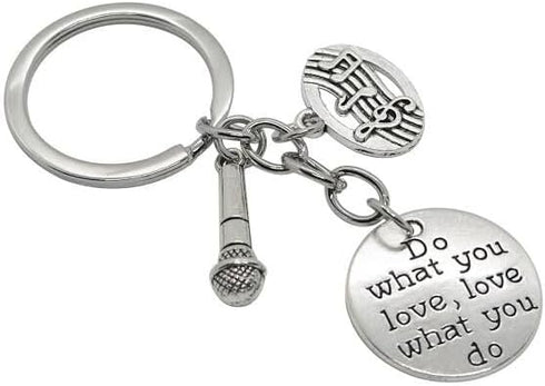 20PCS Microphone Keychian Musical Instrument Keychain Inspirational Gift Music Lover Gift Appreciation Gifts for Music Teacher Student Musicians E...