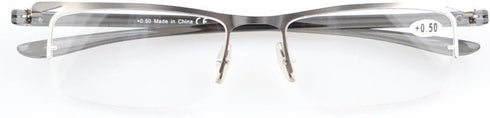 Eyekepper 3 Pairs Half-rim Reading Glasses for Men Metal Readers Silver Frame +1.25...