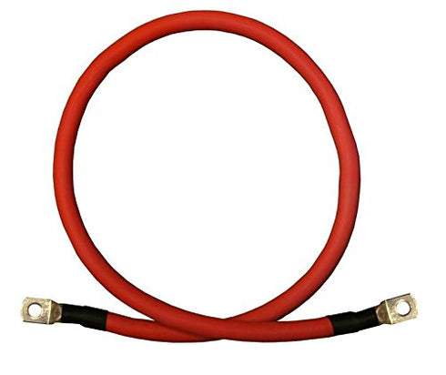 1/0 AWG Gauge Red + Black Pure Copper Battery Inverter Cables Solar, RV, Car, Boat 9 in 5/16 in Lugs...