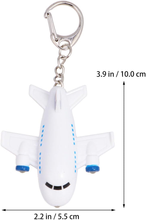 NUOBESTY 2pcs Plane Keychain Led Light Up Airplane Key Ring Cartoon Key Fob with Sound for Bag Purse Charms Car Keys Kids Birthday...