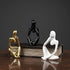 Asng Resin Thinker Style Abstract Sculpture Statue Collectible Figurines Home Office Bookshelf Desktop Decor (White,Left, Small)...
