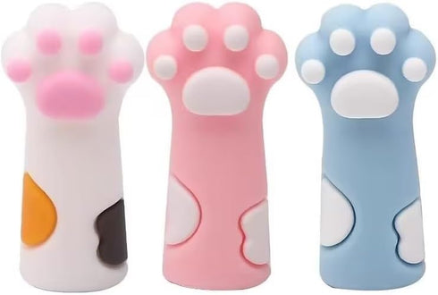 2pcs White Cat Paw Knitting Needle Stoppers, Silicone Knitting Needle Point Protectors Cute Knitting Needle Tips Stoppers Stitch Stoppers for Larg...