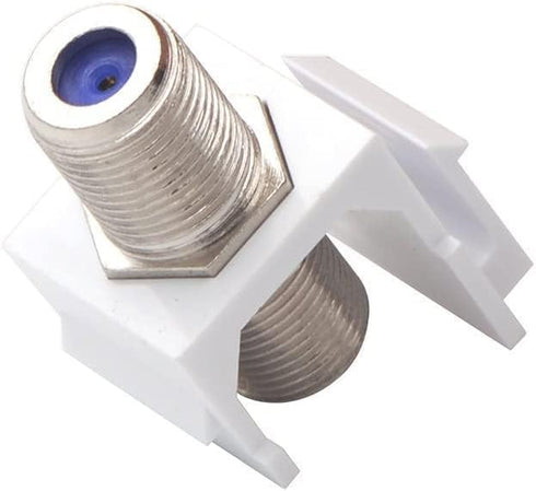 VCE Coax Keystone Jack Insert 20-Pack, 3GHz Coaxial Cable Connector, F-Type RG6 Cable Extender Female to Female for Wall Plate and Patch Panel, Ni...