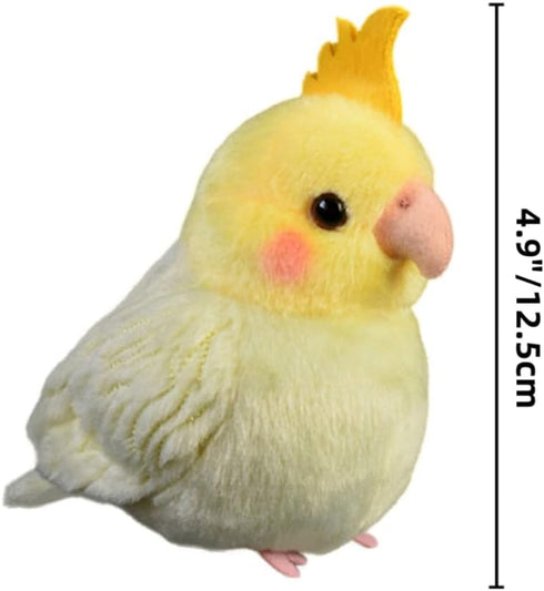 Nohito Realistic Yellow Cockatiel Parrot Bird Plush Toy Stuffed Animal Simulation Fake Bird Cockatoo Stuffed Animals Cute Little Bird Plushie Doll...