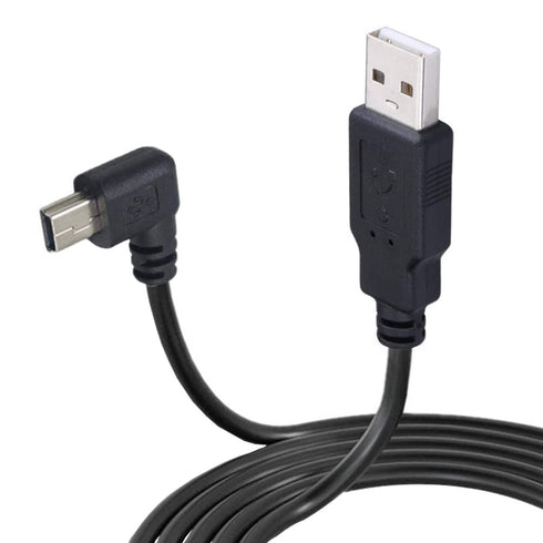 3M USB A to Mini B USB Cable 90 Degree Left Angle Data Sync Charge Cord with 5 pcs Wiring Clips for Nextbase Dash Cam Car GPS Navigator DVR Digita...