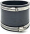 Flexible Rubber PVC Coupling Parallel with Stainless Steel Clamps, 4 inch, Black...