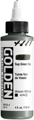 GOLDEN High Flow Acrylics, Sap Green Hue, 4 fl. oz. / 118 ml Bottle...