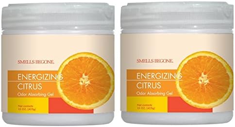 SMELLS BEGONE Air Freshener Odor Absorber Gel - 15 oz, Pack of 2 - Absorbs and Eliminates Odor in Pet Areas, Bathrooms, Cars, & Boats - Made with ...