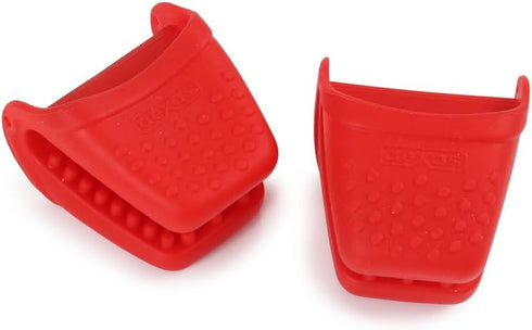 Dexas Micromitt Silicone Oven Mitts - Heat Resistant to 450°F, Set of 2, Dishwasher Safe, Non-Slip Grip, Red...
