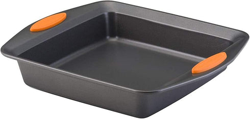 Rachael Ray Yum -o! Nonstick Bakeware Baking Pan / Nonstick Cake Pan, Square - 9 Inch, Gray...