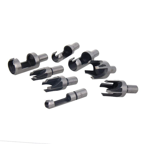 Utoolmart 8pcs Wood Plug Cutter Drills Bit Set 1/4” 3/8” 1/2” 5/8” Barrel Cork Tenon Hole Saw Cutting Tools for Woodworking, High Carbon Steel...