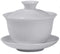 Gaiwan White Glaze Porcelain Teacup kung Fu Tea Service Set for Home Office Decoration (100ml)...