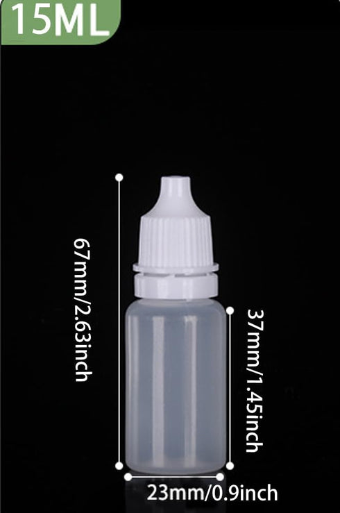10 pieces 15ml Plastic Dropper Bottle with Childproof Cap, Portable Squeezable Eye dropper Containers Great for Solvents, Light oils, Saline, etc...