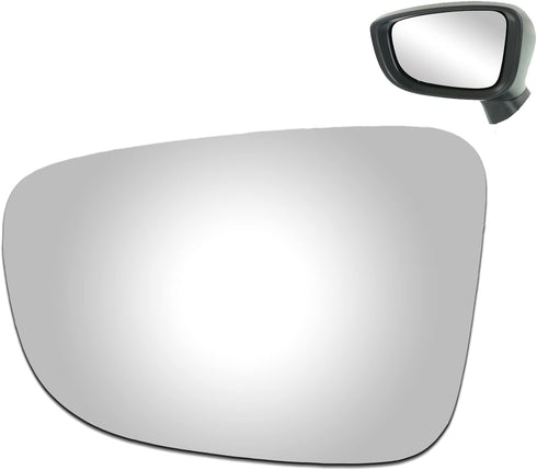 Mirror Glass for 2014-2018 MAZDA 3 2016 SCION iA 2017-2018 TOYOTA YARIS iA Driver Side Only Left Flat Replacement Glass with Adhesive...
