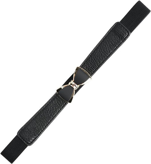 AKOAK Women's Tight Belt, Elastic Waist Buckle Belt, Artificial Leather Elastic Belt for Girls and Women, Alloy Buckle Elastic Waist Belt for Knit...