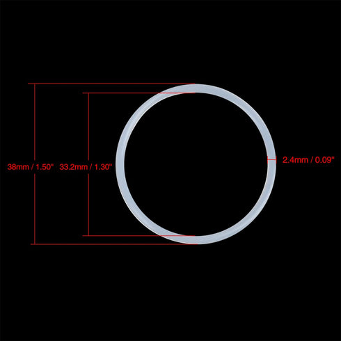X AUTOHAUX Silicone O-Rings, 38mm OD 33.2mm ID 2.4mm Width VMQ Seal Gasket for Compressor Valves Pipe Repair, White, Pack of 10...
