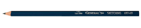 Generals 411951 Graphite Drawing Pencil, 6B Tip, Black...