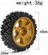 RC Buggy Rubber Mud Rally Tires Wheel Compatible With Tamiya 1/10 TT01/TT02/XV-01 /HPI RS4 RC Upgrade Spoke Black Tyres...