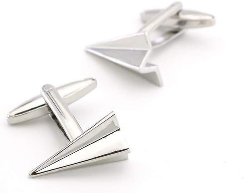 Paper Plane Cuff Links Silver Color Cute Cufflinks With Gift Box...