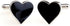 Heart Black Engagement Valentine's Day Pair Cufflinks in Presentation Gift Box & Polishing Cloth...