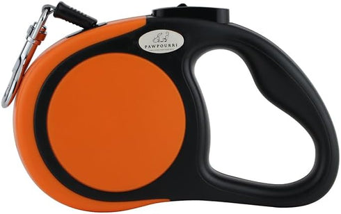 Retractable Dog Leash for Walking, Jogging, Training | One Button Brake with Premium Handgrip Suitable for Dogs up to 44Lbs, 16ft Long (Orange)...