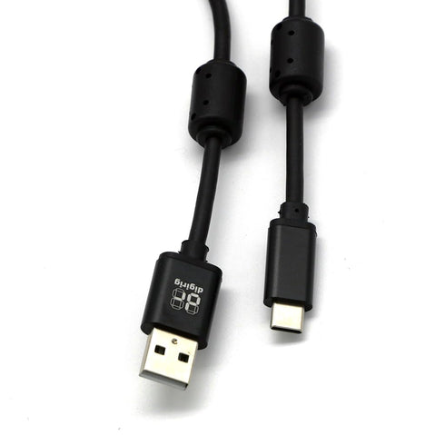 Digirig Coiled Shielded USB-A to USB-C Cable with Ferrites...