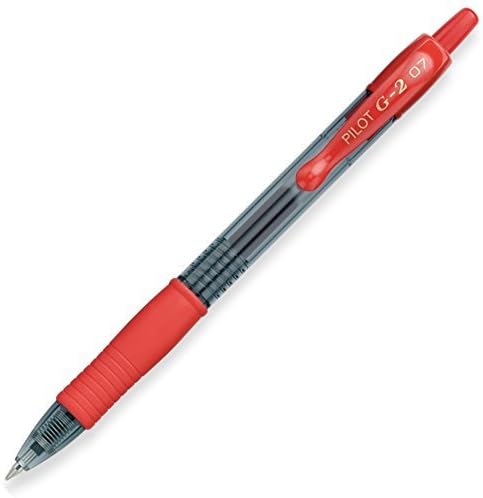 Pilot G2 pens retractable Gel Roller ballpoint 07 Fine point Black, Blue & Red Bundle (6)...