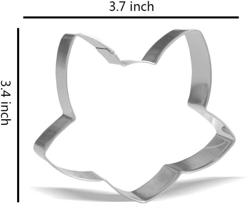 Keewah 3.7 inch Fox Head Cookie Cutter - Stainless Steel...