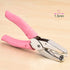 1 Pack 6.3 Inch Length 1/16 Inch Diameter of Circle Hole Handheld Single Paper Hole Punch, Puncher with Pink Soft Thick Leather Cover (S Circle)...
