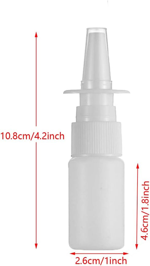 20ML White Empty Plastic Nasal Spray Bottles Pump Sprayer Mist Nose Spray Refillable Bottle For Saline Water Wash Applications Pack of 5...