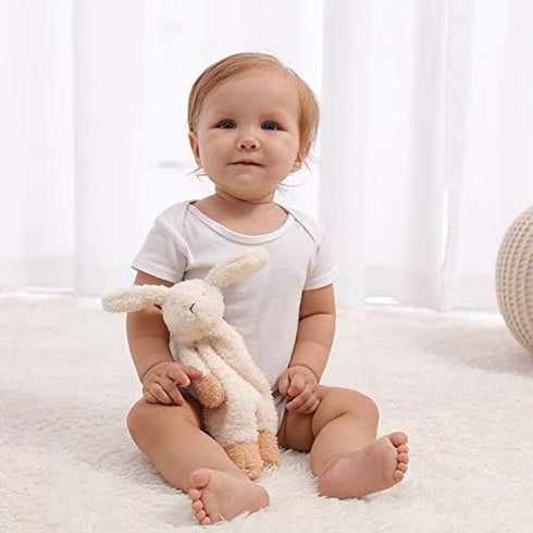Apricot Lamb Stuffed Animals Security Blanket White Bunny Rabbit Infant Nursery Character Blanket Luxury Snuggler Plush(White Bunny, 10 Inches)...