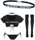 2 PCS DADDY'S +DADDY'S Choker Necklaces,Rhinestone DDLG Chokers Matching Daddy Lingerie,Sexy Dad Collar For Women Honey Princess Hotwife Girls,Fau...