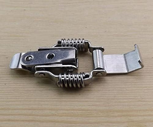 NRC&XRC Stainless Steel All in one Double Spring Locking Latch hasps Chest Toggle Catch Clasp Furniture Hardware Accessories w/Screws (2, L), DK 7...