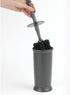 mDesign Toilet Bowl Brush and Holder - Covered Bathroom Toilet Brush - Standing Toilet Bowl Scrubber in Modern Holder - Space Saving, Deep Cleanin...