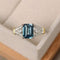 Metmejiao Vintage Women Aquamarine Gemstone 14k White Gold Filled Wedding Bridal Band Ring (9)...
