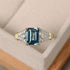 Metmejiao Vintage Women Aquamarine Gemstone 14k White Gold Filled Wedding Bridal Band Ring (9)...