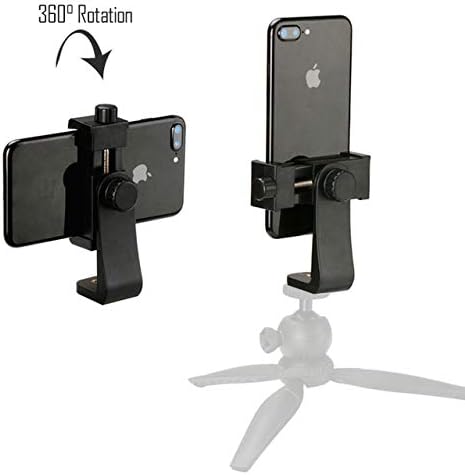 Heavy Duty Rotating Universal Smartphone Tripod Mount for iPhone Xr Xs Max X 8, 8+, 7, 7 Plus, 6, 6 Plus, Samsung Galaxy Phones, and Many More. Pl...